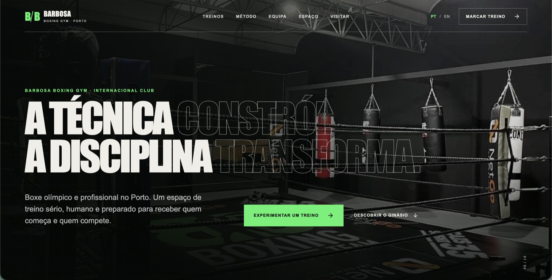 Website Barbosa Boxing Gym criado por Lazoni